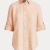 Pink Women’s Ralph Lauren Linen   Shirts