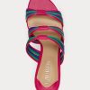 Pink Women’s Ralph Lauren Lorraine Striped Nappa Leather Sandals