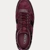 Purple Women’s Ralph Lauren Colten Embossed Leather & Suede Sneakers