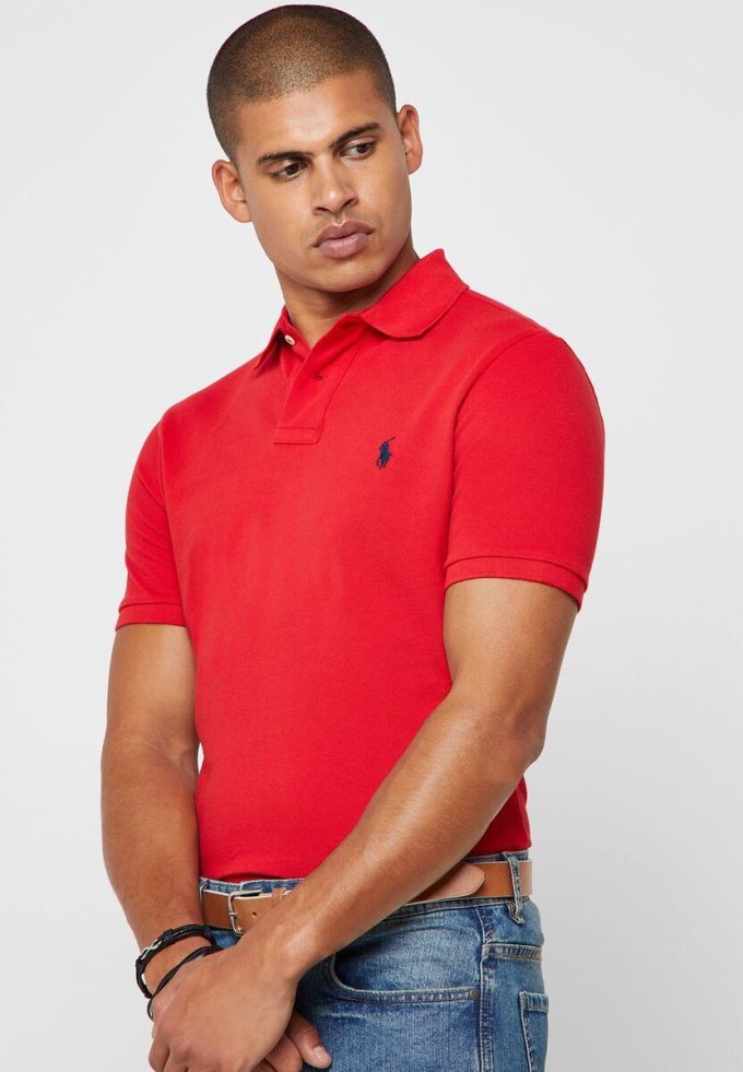 Red Men’s Ralph Lauren Basic Mesh Polo Shirts