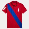 Red Men’s Ralph Lauren Big Pony Mesh Polo Shirts Red Men’s Ralph Lauren Big Pony Mesh Polo Shirts