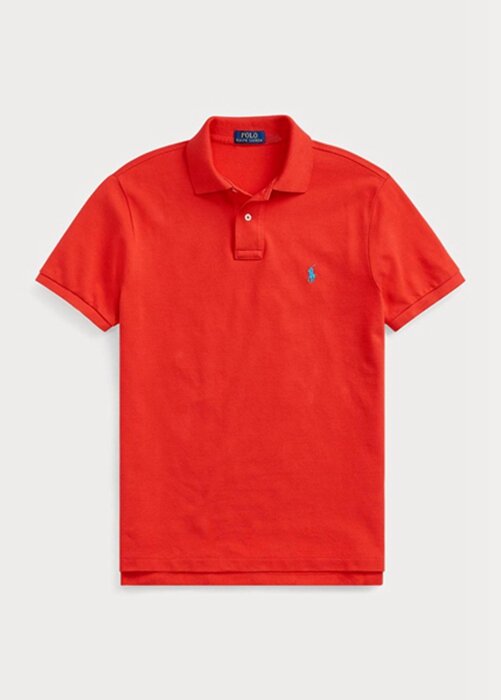 Red Men’s Ralph Lauren Custom Slim Fit Mesh Polo Shirts Red Men’s Ralph Lauren Custom Slim Fit Mesh Polo Shirts