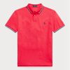 Red Men’s Ralph Lauren Custom Slim Fit Mesh Polo Shirts