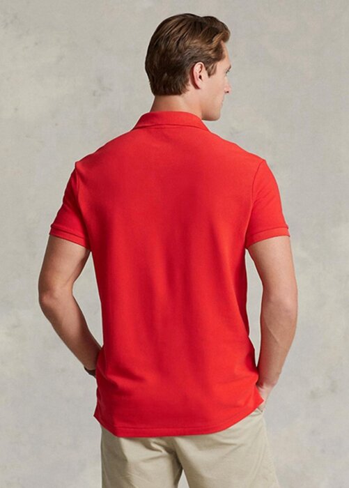 Red Men’s Ralph Lauren Custom Slim Fit Mesh Polo Shirts Red Men’s Ralph Lauren Custom Slim Fit Mesh Polo Shirts