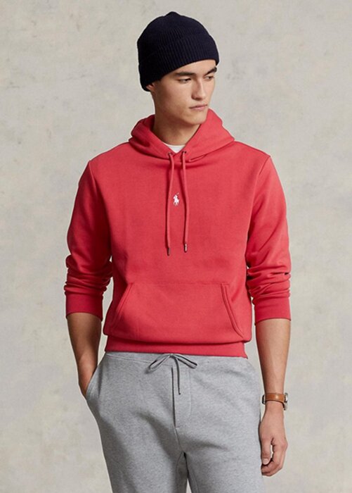 Red Men’s Ralph Lauren Double-knit Hoodie Red Men’s Ralph Lauren Double-knit Hoodie