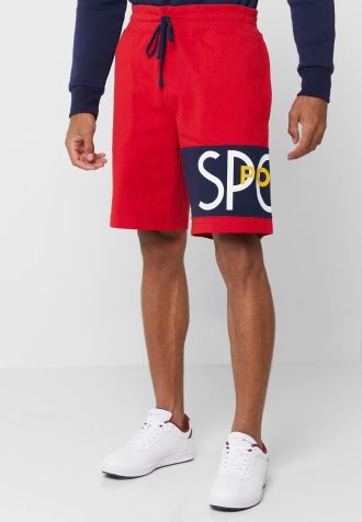 Red Men’s Ralph Lauren Logo Shorts
