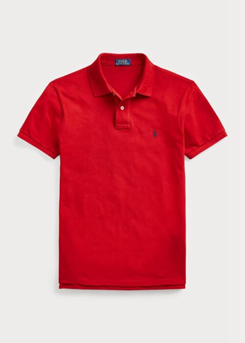 Red Men’s Ralph Lauren Slim Fit Mesh Polo Shirts Red Men’s Ralph Lauren Slim Fit Mesh Polo Shirts