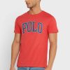 Red Men’s Ralph Lauren Slogan Crew Neck T Shirts