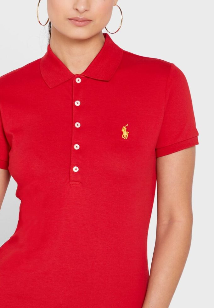 Red Women’s Ralph Lauren Button Detail Shirt Polo Shirts Red Women’s Ralph Lauren Button Detail Shirt Polo Shirts