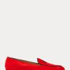 Red Women’s Ralph Lauren Laurel Embroidered Goat-Suede Loafers Red Women’s Ralph Lauren Laurel Embroidered Goat-Suede Loafers