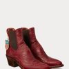 Red Women’s Ralph Lauren Lottie Embroidered Leather Boots