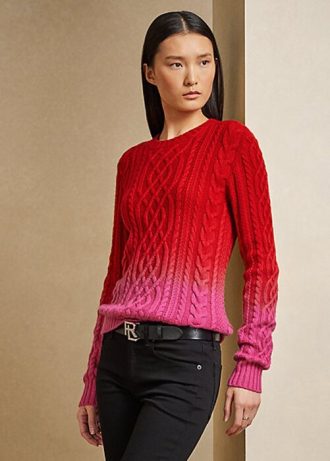 Red Women’s Ralph Lauren Lunar New Year Cable-Knit Sweaters