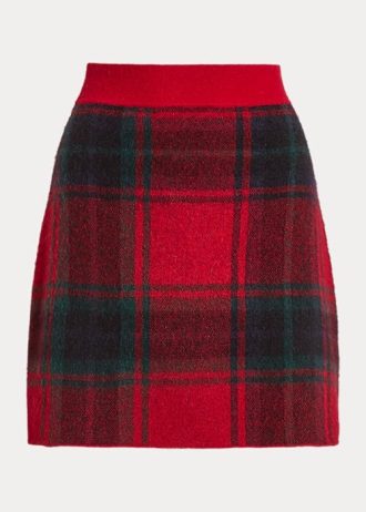 Red Women’s Ralph Lauren Plaid Alpaca-Blend Skirts