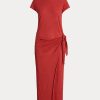 Red Women’s Ralph Lauren Tie-Detail Linen Jersey Dress Red Women’s Ralph Lauren Tie-Detail Linen Jersey Dress