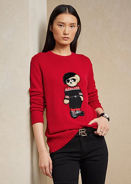 Red Women’s Ralph Lauren unar New Year Bear Sweaters Red Women’s Ralph Lauren unar New Year Bear Sweaters