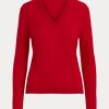 Red Women’s Ralph Lauren Wool Long-Sleeve V-Neck Sweaters