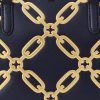 Refined Navy/Modern Gold Women’s Ralph Lauren Foil-Print Leather Medium Marcy Satchel Bags