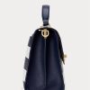 Refined Navy/White Stripe Women’s Ralph Lauren Striped Leather Medium Farrah Satchel Bags Refined Navy/White Stripe Women’s Ralph Lauren Striped Leather Medium Farrah Satchel Bags