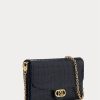 Refined Navy Women’s Ralph Lauren Embossed Leather Medium Adair Crossbody Bags