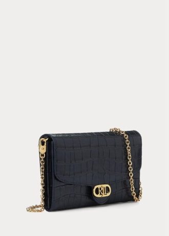 Refined Navy Women’s Ralph Lauren Embossed Leather Medium Adair Crossbody Bags Refined Navy Women’s Ralph Lauren Embossed Leather Medium Adair Crossbody Bags