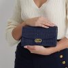 Refined Navy Women’s Ralph Lauren Embossed Leather Medium Adair Crossbody Bags