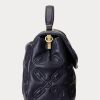 Refined Navy Women’s Ralph Lauren Quilted Leather Medium Farrah Satchel Bags
