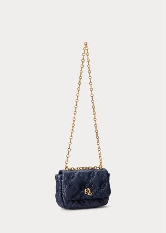 Refined Navy Women’s Ralph Lauren Quilted Nappa Leather Medium Shoulder Bags
