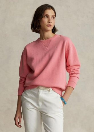 Rose Women’s Ralph Lauren Fleece Crewneck Pullover Sweatshirts