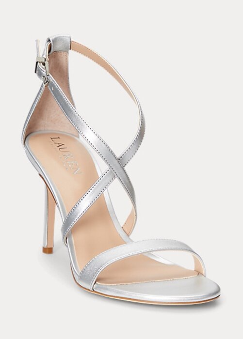 Silver Women’s Ralph Lauren Gabriele Metallic Leather Sandals Silver Women’s Ralph Lauren Gabriele Metallic Leather Sandals