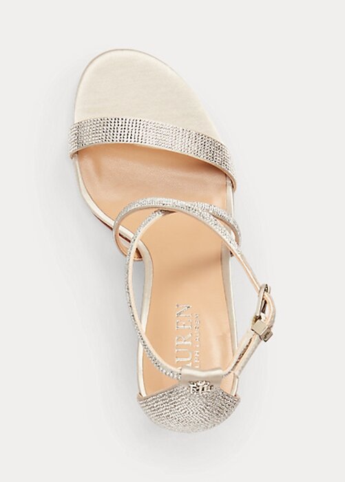 Silver Women’s Ralph Lauren Gabriele Satin & Crystal Sandals Silver Women’s Ralph Lauren Gabriele Satin & Crystal Sandals