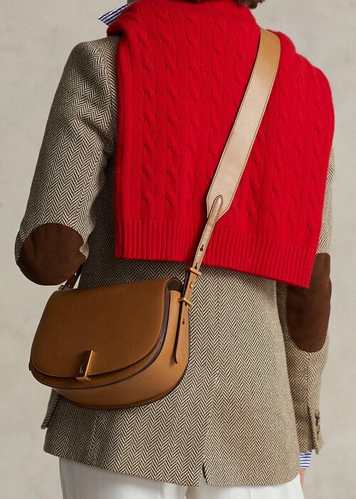 Tan Women’s Ralph Lauren Polo ID Calfskin Saddle Bags Tan Women’s Ralph Lauren Polo ID Calfskin Saddle Bags