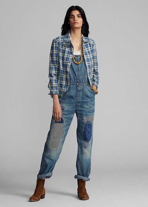 Wash Women’s Ralph Lauren Repaired Denim Overall Dress Wash Women’s Ralph Lauren Repaired Denim Overall Dress