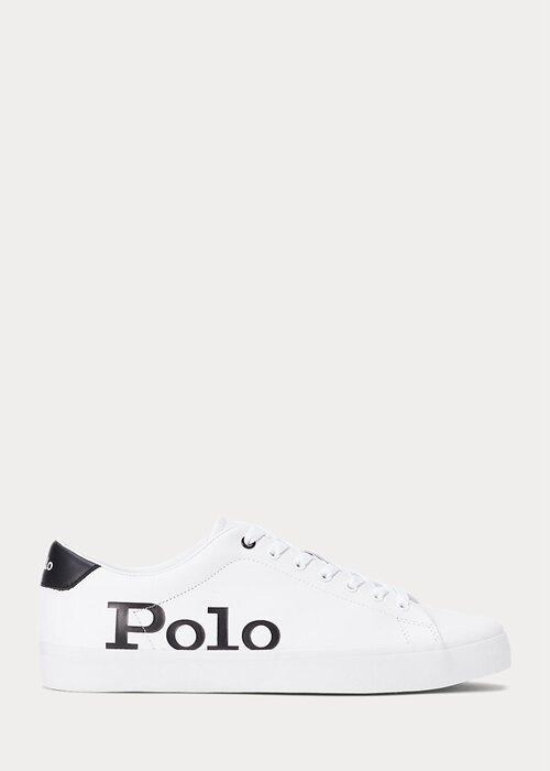 White / Black Men’s Ralph Lauren Longwood Logo Leather Sneakers White / Black Men’s Ralph Lauren Longwood Logo Leather Sneakers