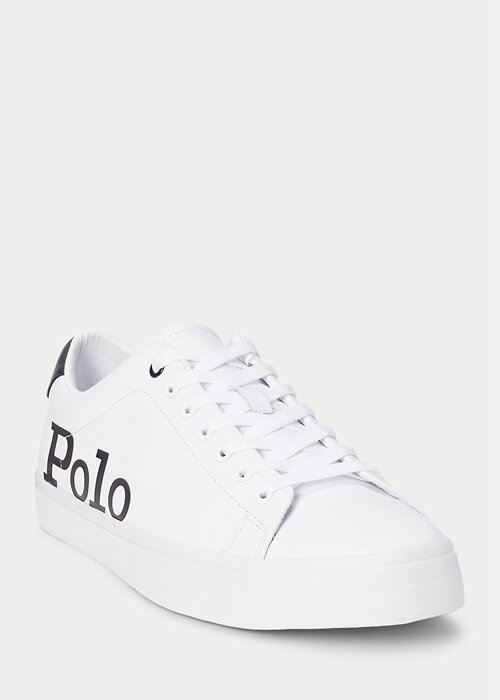 White / Black Men’s Ralph Lauren Longwood Logo Leather Sneakers White / Black Men’s Ralph Lauren Longwood Logo Leather Sneakers