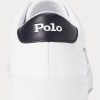 White / Black Men’s Ralph Lauren Longwood Logo Leather Sneakers White / Black Men’s Ralph Lauren Longwood Logo Leather Sneakers