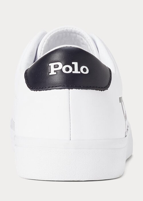 White / Black Men’s Ralph Lauren Longwood Logo Leather Sneakers White / Black Men’s Ralph Lauren Longwood Logo Leather Sneakers