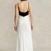 White / Black Women’s Ralph Lauren Contrast Satin Sleeveless Gown Dress White / Black Women’s Ralph Lauren Contrast Satin Sleeveless Gown Dress