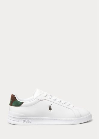 White / Camo Men’s Ralph Lauren Heritage Court II Sneakers
