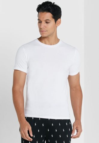 White Men’s Ralph Lauren 2 Pack Essential Crew Neck T Shirts