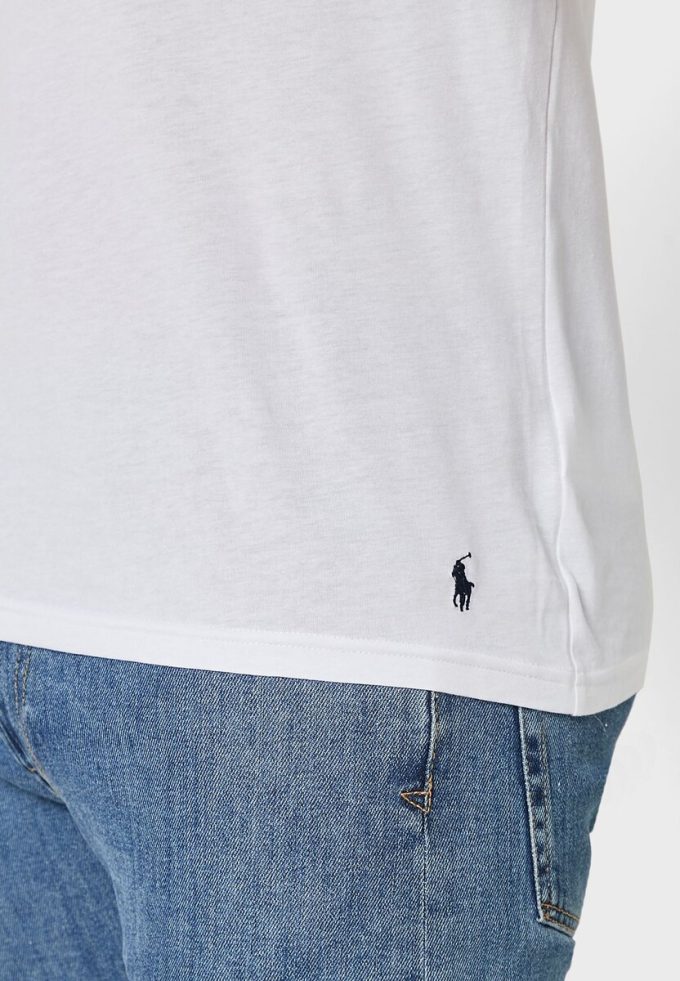 White Men’s Ralph Lauren 2 Pack Essential V- Neck T Shirts