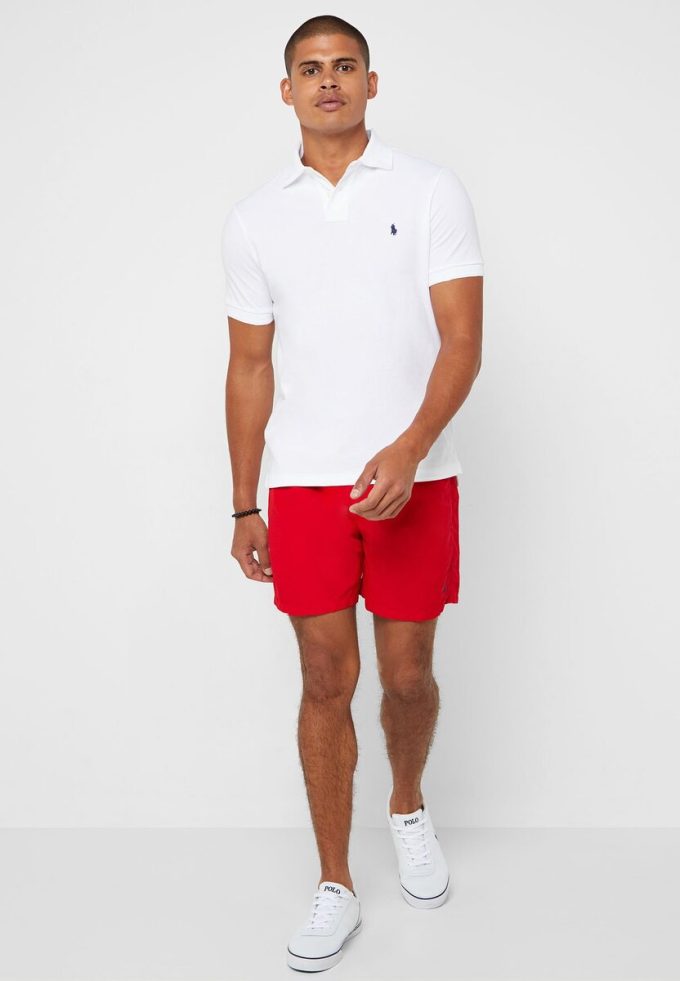 White Men’s Ralph Lauren Basic Mesh Polo Shirts White Men’s Ralph Lauren Basic Mesh Polo Shirts
