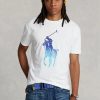 White Men’s Ralph Lauren Classic Fit Big Pony Jersey T Shirts White Men’s Ralph Lauren Classic Fit Big Pony Jersey T Shirts