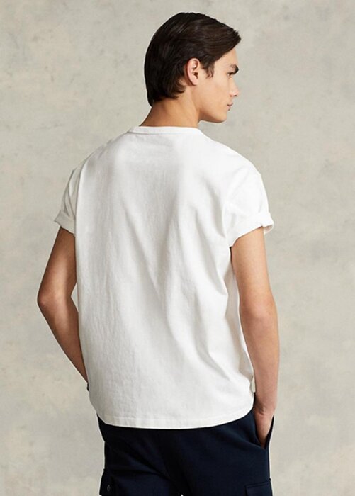 White Men’s Ralph Lauren Classic Fit Heavyweight Jersey T Shirts White Men’s Ralph Lauren Classic Fit Heavyweight Jersey T Shirts