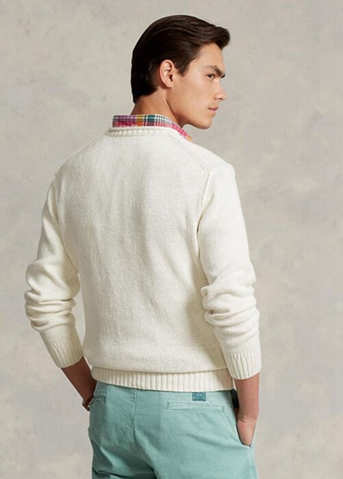 White Men’s Ralph Lauren Cotton-linen Graphic Jumper Sweaters White Men’s Ralph Lauren Cotton-linen Graphic Jumper Sweaters