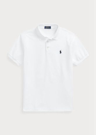 White Men’s Ralph Lauren Custom Slim Fit Birdseye Polo Shirts