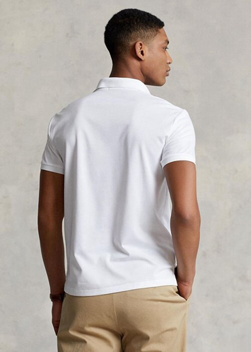 White Men’s Ralph Lauren Custom Slim Fit Birdseye Polo Shirts White Men’s Ralph Lauren Custom Slim Fit Birdseye Polo Shirts