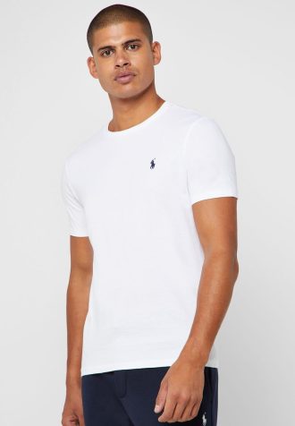White Men’s Ralph Lauren Custom Slim Fit Cotton T Shirts
