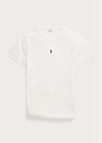 White Men’s Ralph Lauren Custom Slim Fit Crewneck  T Shirts