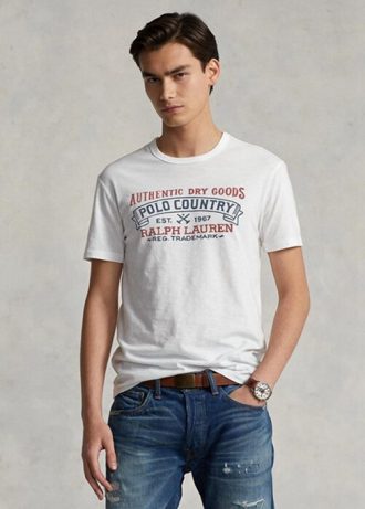 White Men’s Ralph Lauren Custom Slim Fit Polo Country T Shirts