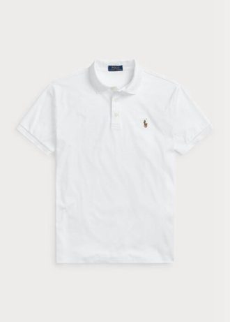 White Men’s Ralph Lauren Custom Slim Fit Soft Cotton Polo Shirts